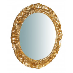 Specchiera da parete in legno finitura foglia oro anticato made in italy L54XPR4,5XH54 cm