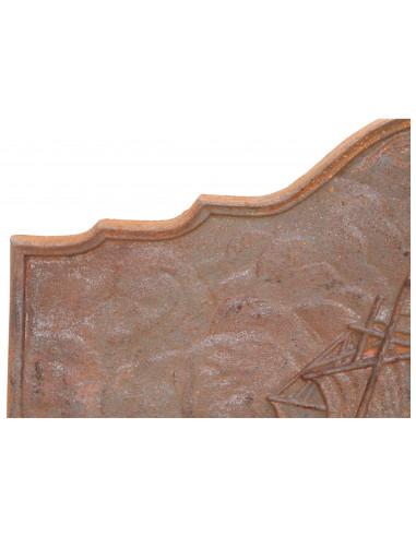 Fireback em ferro fundido W102xDP2xH75 cm ferrugem natural Fireback em ferro fundido W102xDP2xH75 cm ferrugem natural