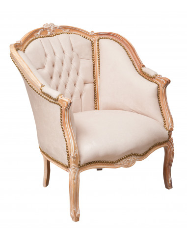 Poltrona stile francese Luigi XVI in legno massello di faggio L80XPR82XH94 cm