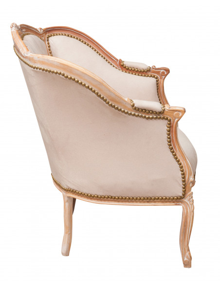 Poltrona stile francese Luigi XVI in legno massello di faggio L80XPR82XH94 cm
