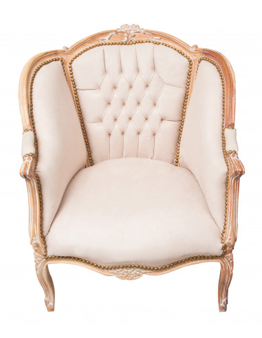 Poltrona stile francese Luigi XVI in legno massello di faggio L80XPR82XH94 cm Poltrona stile francese Luigi XVI in legno massello di faggio L80XPR82XH94 cm