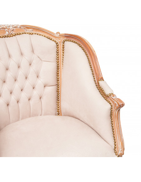 Poltrona Louis XVI em madeira maciça de faia L80XPR82XH94 cm