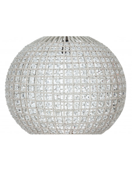 Lampadario in fusione di ottone e gemme in cristallo Diam. 40XH40 cm