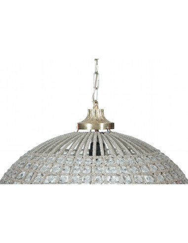 Lâmpada pingente feita de latão e jóias de cristal Diam. 40XH40 cm Lâmpada pingente feita de latão e jóias de cristal Diam. 40XH40 cm