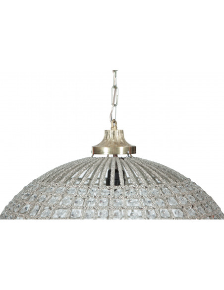 Lampadario in fusione di ottone e gemme in cristallo Diam. 40XH40 cm