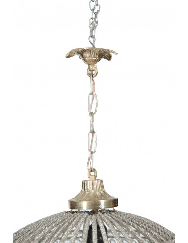 Lampadario in fusione di ottone e gemme in cristallo Diam. 40XH40 cm Lampadario in fusione di ottone e gemme in cristallo Diam. 40XH40 cm