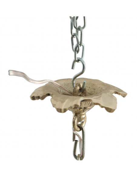 Lampadario in fusione di ottone e gemme in cristallo Diam. 40XH40 cm