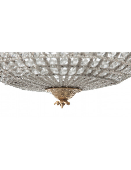 Lâmpada pingente feita de latão e jóias de cristal Diam. 50XH100 cm