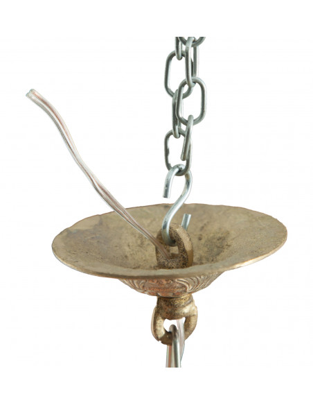 Lâmpada pingente feita de latão e jóias de cristal Diam. 30XH50 cm