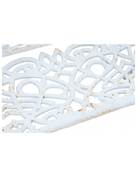 Panchina Liberty in ghisa finitura bianca anticata 105x43x90 cm