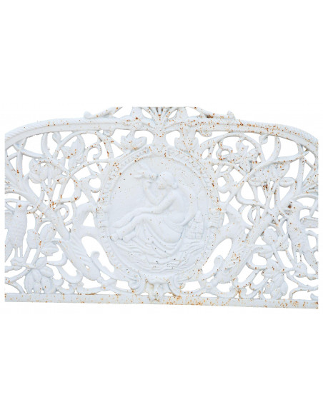 Banco Liberty em ferro fundido com acabamento branco antigo 105x43x90 cm