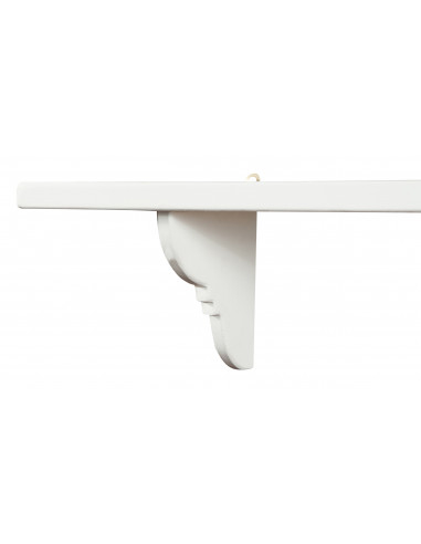 Mensola da parete  in legno massello di tiglio finitura bianca 120x22x22 cm. Made in Italy Mensola da parete  in legno massello di tiglio finitura bianca 120x22x22 cm. Made in Italy