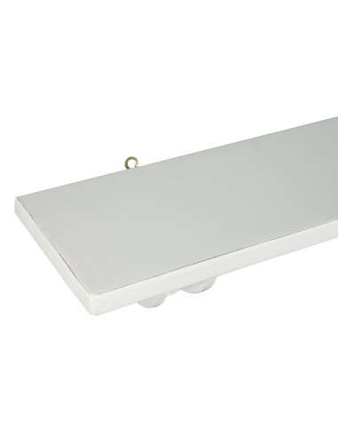 Mensola da parete  in legno massello di tiglio finitura bianca 120x22x22 cm. Made in Italy Mensola da parete  in legno massello di tiglio finitura bianca 120x22x22 cm. Made in Italy