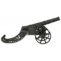 Cannone ornamentale in fusione di ghisa L150xPR39xH65 cm finitura nera anticata