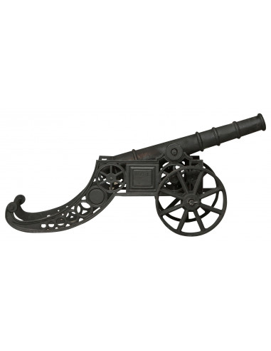 Cannone ornamentale in fusione di ghisa L150xPR39xH65 cm finitura nera anticata