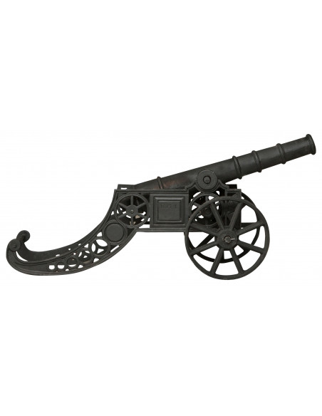 Cannone ornamentale in fusione di ghisa L150xPR39xH65 cm finitura nera anticata