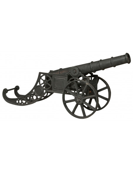 Cannone ornamentale in fusione di ghisa L150xPR39xH65 cm finitura nera anticata