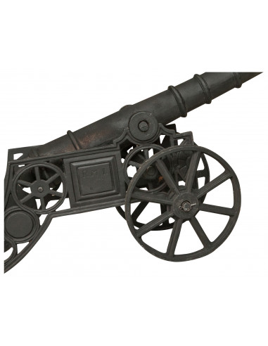 Cannone ornamentale in fusione di ghisa L150xPR39xH65 cm finitura nera anticata Cannone ornamentale in fusione di ghisa L150xPR39xH65 cm finitura nera anticata