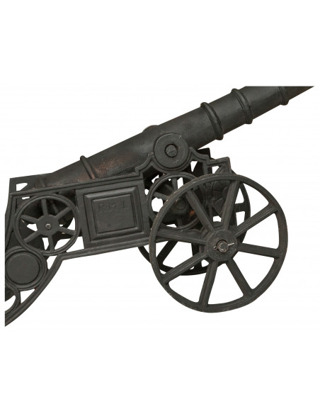 Cannone ornamentale in fusione di ghisa L150xPR39xH65 cm finitura nera anticata