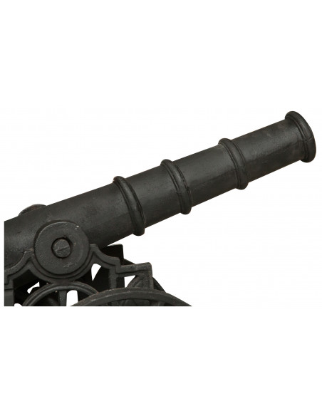 Canhão ornamental em ferro fundido L150xDP39xH65 cm acabamento preto antigo