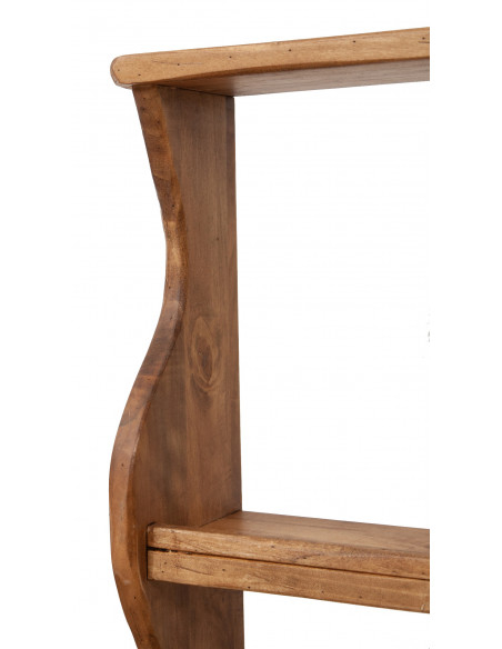 Mensola etagere a muro in legno massello di tiglio finitura naturale L53xPR20xH68 cm Made in Italy