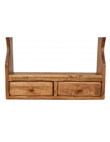 Mensola etagere a muro in legno massello di tiglio finitura naturale L53xPR20xH68 cm Made in Italy Mensola etagere a muro in legno massello di tiglio finitura naturale L53xPR20xH68 cm Made in Italy