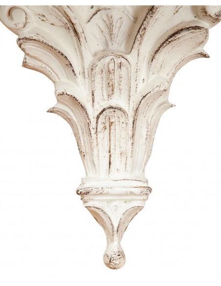Mensola a muro in legno finitura bianco anticato L30XPR15XH27 cm. Made in Italy.