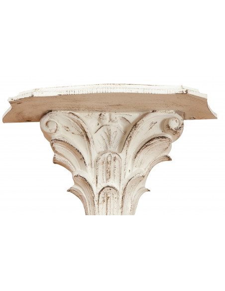 Mensola a muro in legno finitura bianco anticato L30XPR15XH27 cm. Made in Italy.