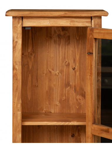 Piccola libreria Country in legno massello di tiglio struttura bianca anticata piano finitura naturale L40xPR25xH98 cm. Made in  Piccola libreria Country in legno massello di tiglio struttura bianca anticata piano finitura naturale L40xPR25xH98 cm. Made in