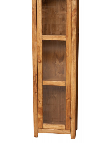 Piccola libreria Country in legno massello di tiglio struttura bianca anticata piano finitura naturale L40xPR25xH98 cm. Made in  Piccola libreria Country in legno massello di tiglio struttura bianca anticata piano finitura naturale L40xPR25xH98 cm. Made in