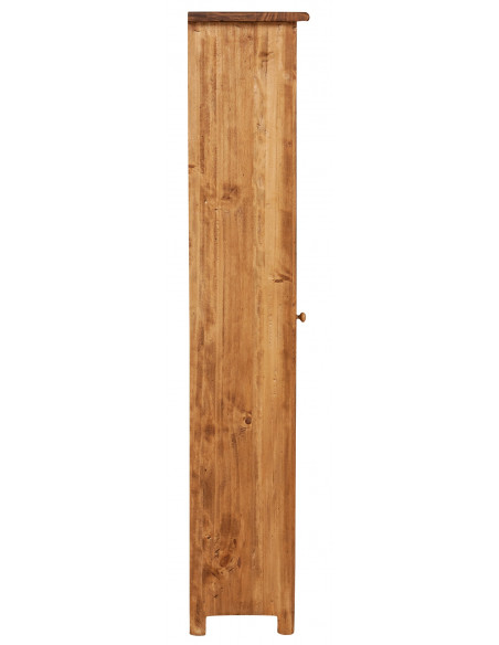 Piccola libreria Country in legno massello di tiglio struttura bianca anticata piano finitura naturale L40xPR25xH98 cm. Made in 