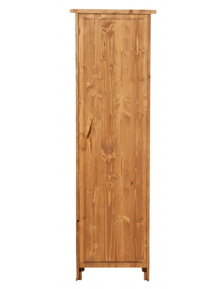 Estante pequena Country em madeira maciça de lima, estrutura branca antiga, tampo com acabamento natural L40xDP25xA98 cm. Criado
