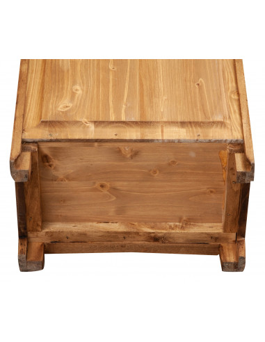 Estante pequena Country em madeira maciça de lima, estrutura branca antiga, tampo com acabamento natural L40xDP25xA98 cm. Criado Estante pequena Country em madeira maciça de lima, estrutura branca antiga, tampo com acabamento natural L40xDP25xA98 cm. Criado