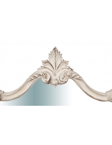 Specchiera da parete in legno finitura bianco anticato made in italy L71XPR5XH82 cm Specchiera da parete in legno finitura bianco anticato made in italy L71XPR5XH82 cm
