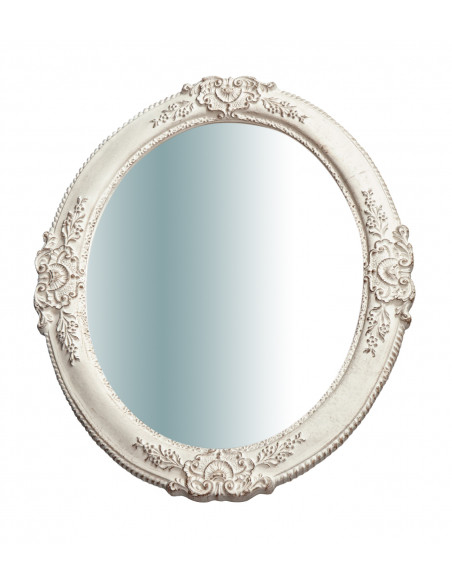 Specchiera da parete verticale/orizzontale in legno finitura bianco anticato made in italy L51XPR2,5XH41 cm