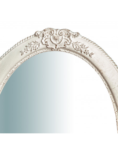Specchiera da parete verticale/orizzontale in legno finitura bianco anticato made in italy L51XPR2,5XH41 cm