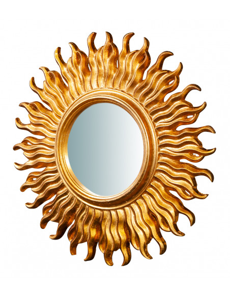 Specchiera da parete in legno finitura foglia oro anticato made in italy L46XPR4,5XH46 cm