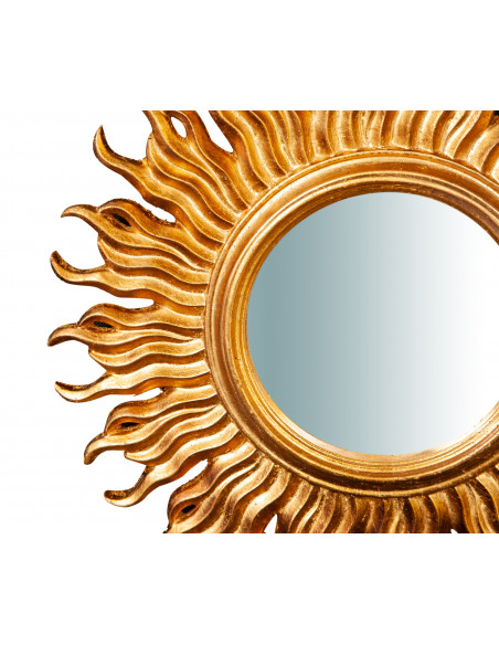 Specchiera da parete in legno finitura foglia oro anticato made in italy L46XPR4,5XH46 cm