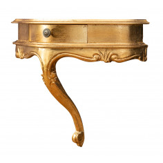 Mensola a muro in legno finitura foglia oro anticato Made in Italy L43xPR21xH37 cm