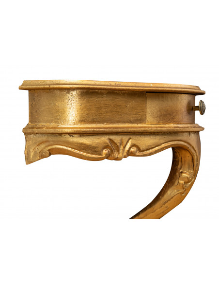 Mensola a muro in legno finitura foglia oro anticato Made in Italy L43xPR21xH37 cm