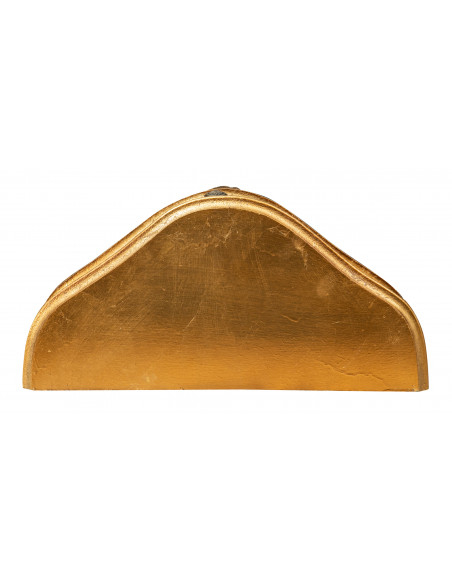 Prateleira de parede de madeira com acabamento em folha de ouro antigo Fabricado na Itália W43xDP21xH37 cm