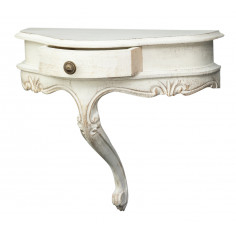 Mensola a muro in legno finitura bianco anticato Made in Italy L43xPR21xH37 cm 2