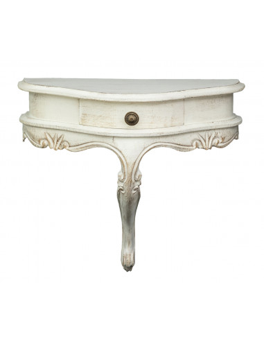 Prateleira de parede em acabamento antigo branco Feito em Itália L43xPR21xH37 cm Prateleira de parede em acabamento antigo branco Feito em Itália L43xPR21xH37 cm