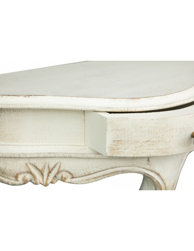 Mensola a muro in legno finitura bianco anticato Made in Italy L43xPR21xH37 cm Mensola a muro in legno finitura bianco anticato Made in Italy L43xPR21xH37 cm