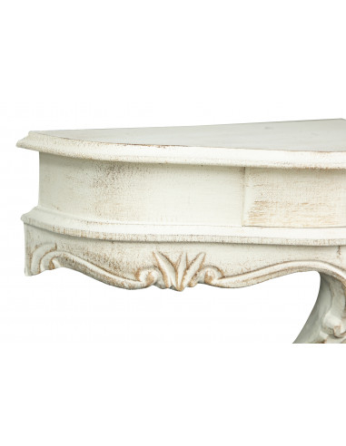 Mensola a muro in legno finitura bianco anticato Made in Italy L43xPR21xH37 cm Mensola a muro in legno finitura bianco anticato Made in Italy L43xPR21xH37 cm