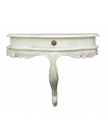 Mensola a muro in legno finitura bianco anticato Made in Italy L50xPR40xH24 cm Mensola a muro in legno finitura bianco anticato Made in Italy L50xPR40xH24 cm