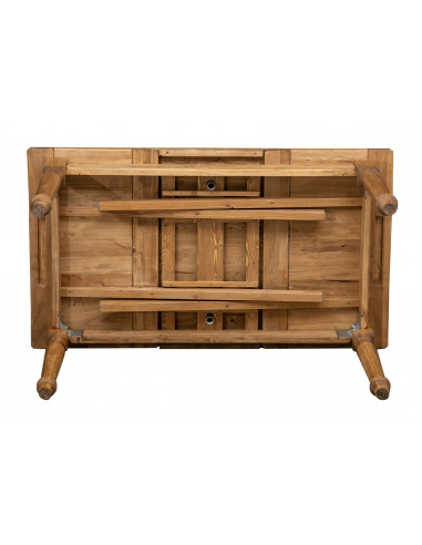 Table à rallonge en tilleul massif, finition naturelle Made in Italy. Le mécanisme d'extension Table à rallonge en tilleul massif, finition naturelle Made in Italy. Le mécanisme d'extension