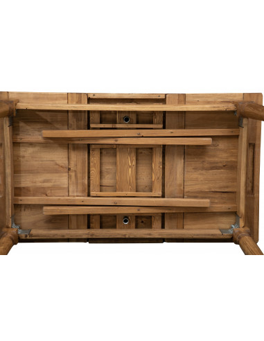 Tavolo allungabile  in legno massello di tiglio Made in Italy finitura naturale. Vista della struttura Tavolo allungabile  in legno massello di tiglio Made in Italy finitura naturale. Vista della struttura