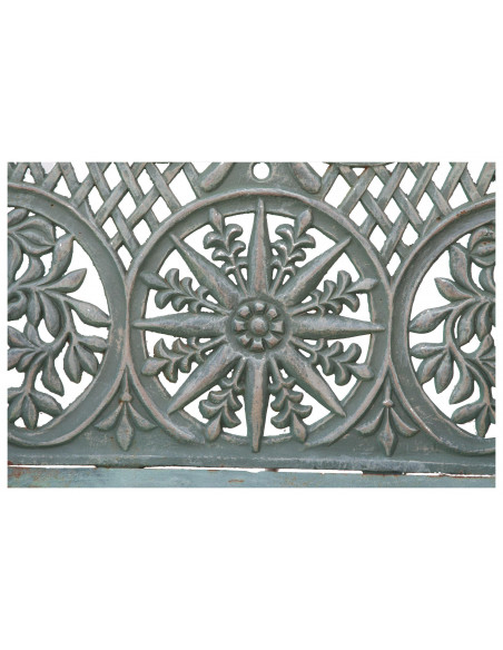 Panchina Liberty in ghisa finitura verde anticata 110x55x90 cm