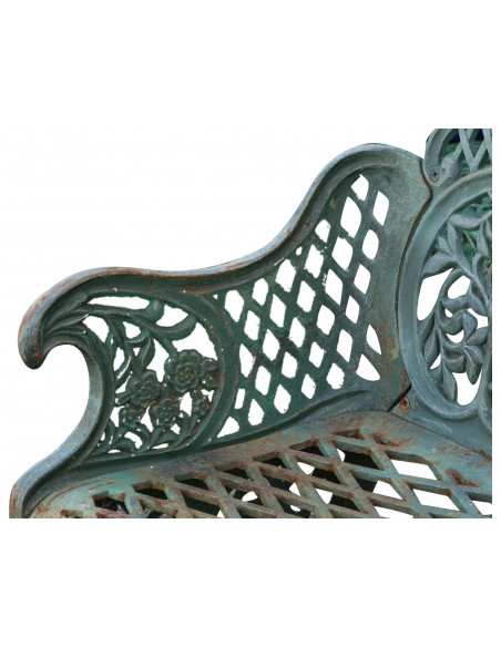 Panchina Liberty in ghisa finitura verde anticata 110x55x90 cm